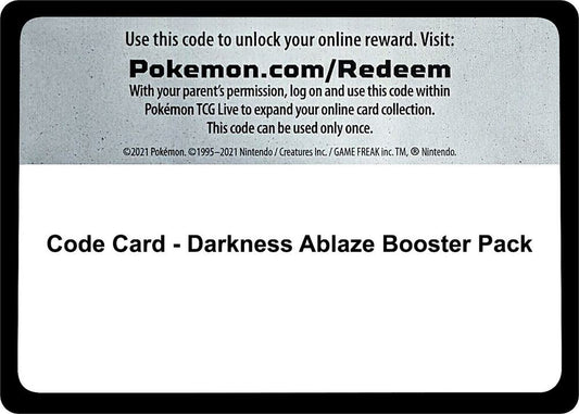 Pokemon Code Card Darkness Ablaze