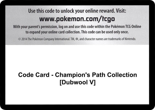 Pokemon Code Card Champions Path Dubwool V