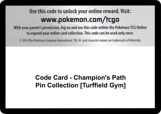 Pokemon Code Card Champions Path Turffield Gym