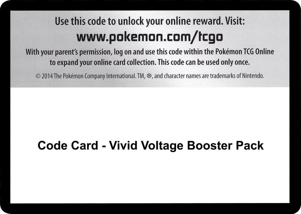 Pokemon Code Card Vivid Voltage