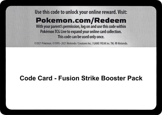 Pokemon Code Card Fusion Strike