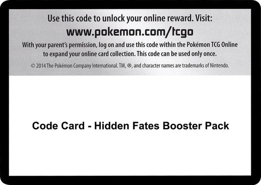 Pokemon Code Card Hidden Fates