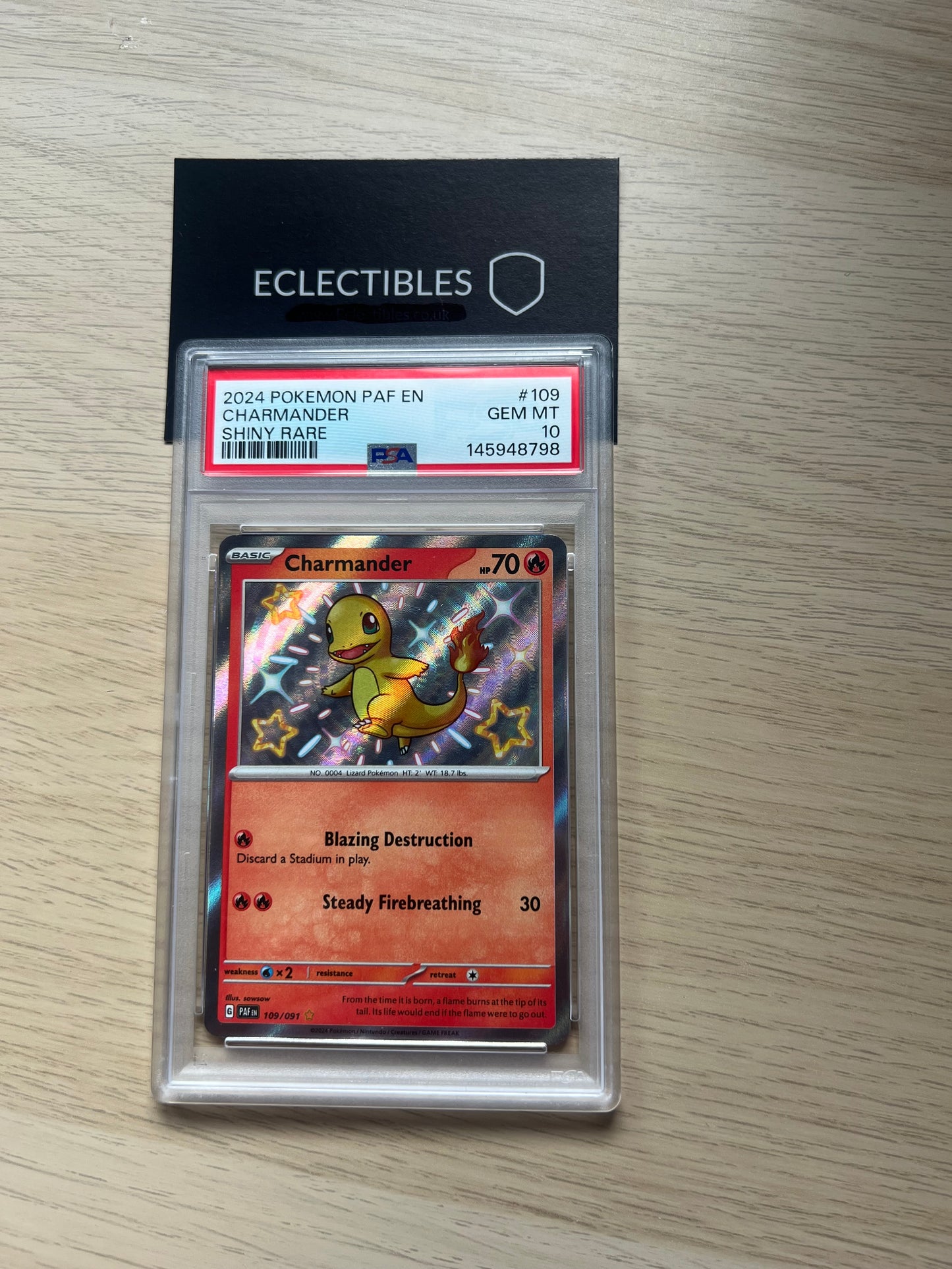 PSA 10 Pokemon Paldean Fates 109/91 Charmander