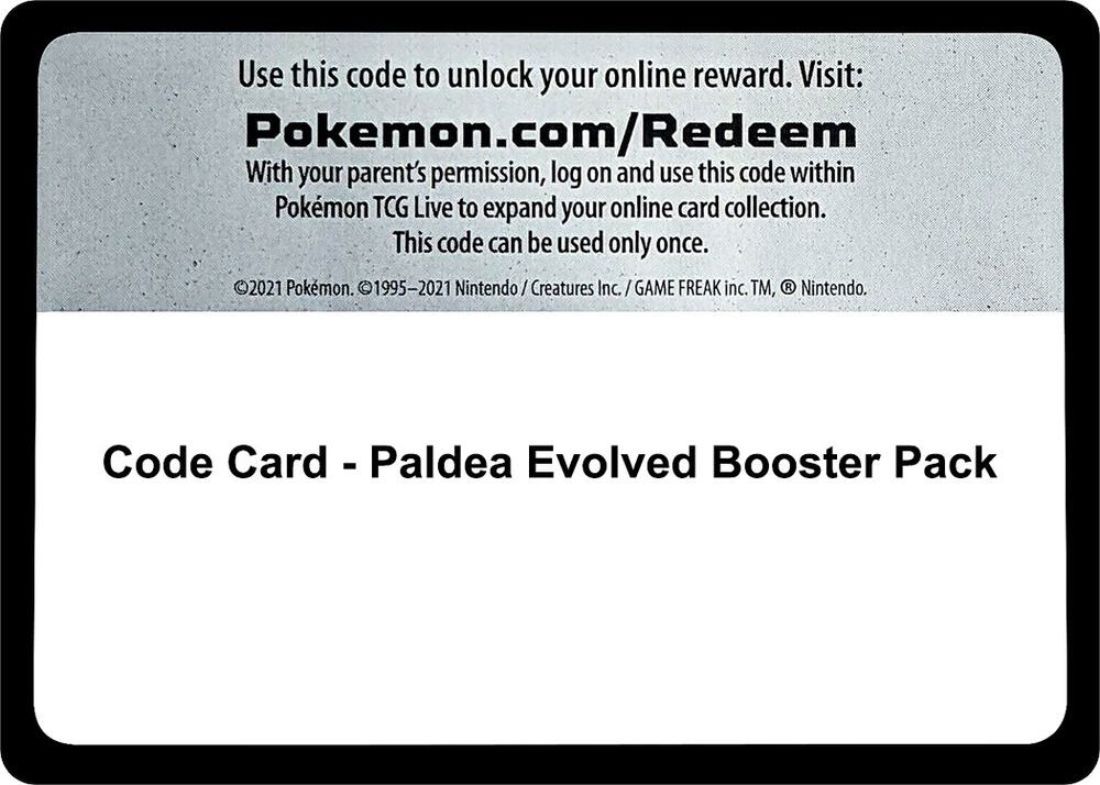 Pokemon Code Card Paldea Evolved