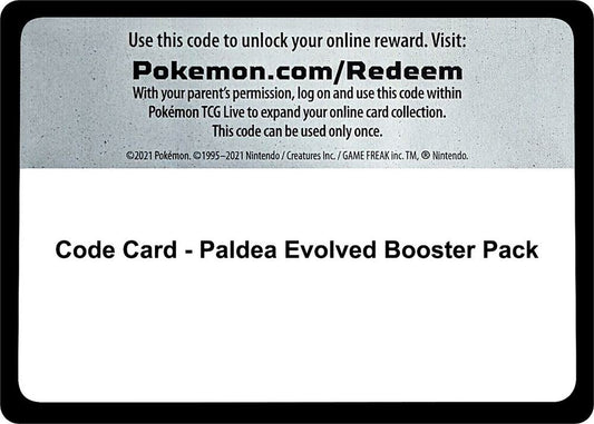 Pokemon Code Card Paldea Evolved