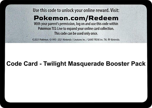 Pokemon Code Card twilight masquerade