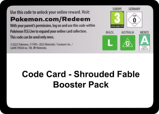 Pokemon Code Card Shrouded Fable