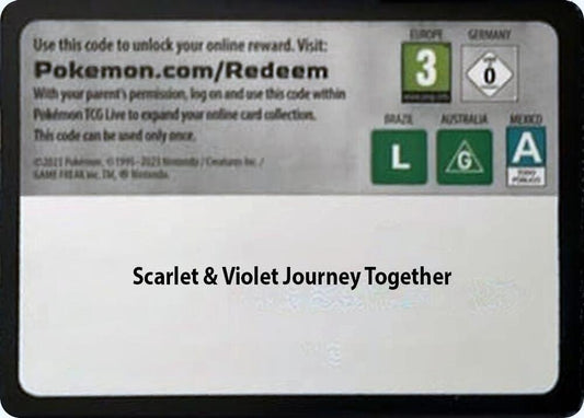 Pokemon Code Card Journey Together