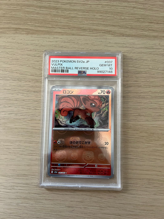 PSA 10 037/165 Vulpix Pokemon 151 Masterball Reverse Holo Japanese