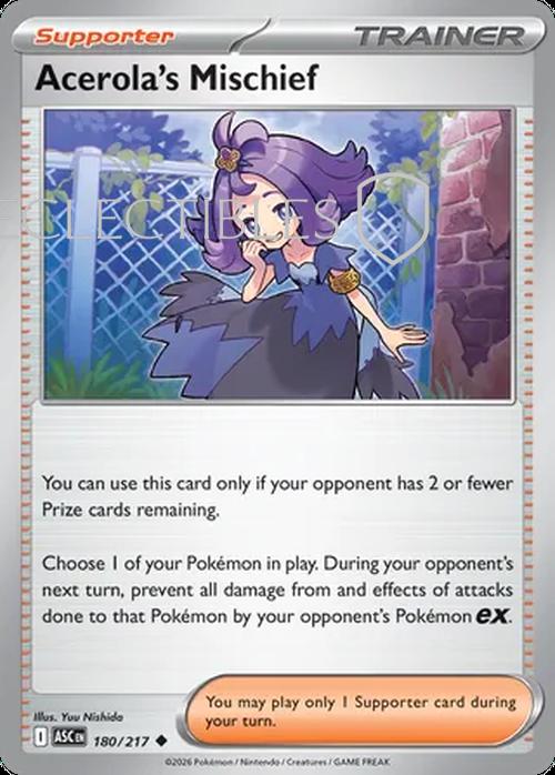 Pokemon Ascended Heroes 180/217 Acerolas Mischief  Reverse Holo