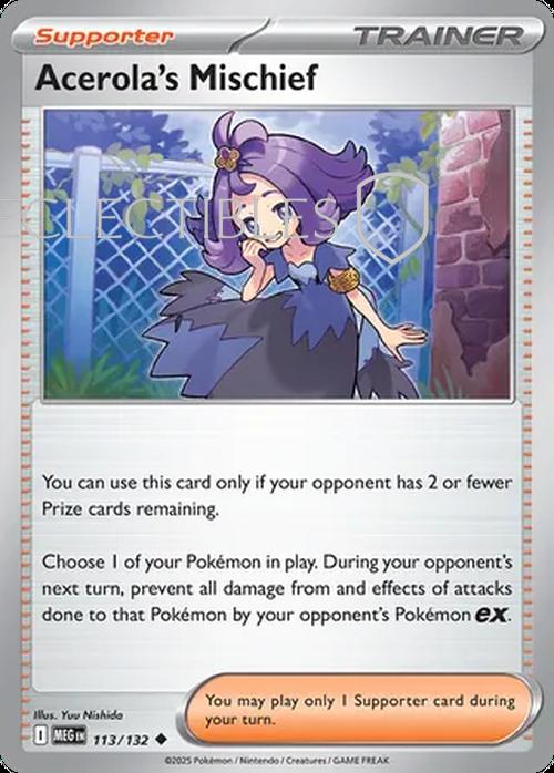 Pokemon Mega Evolutions 113/132 Acerolas Mischief  Reverse Holo