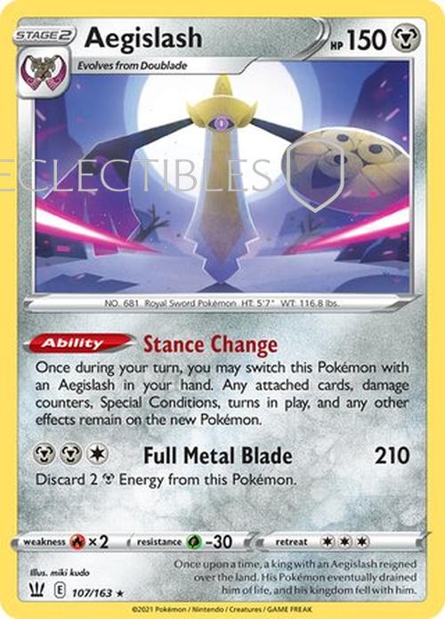 Pokemon Battle Styles 107/163 Aegislash  Reverse Holo