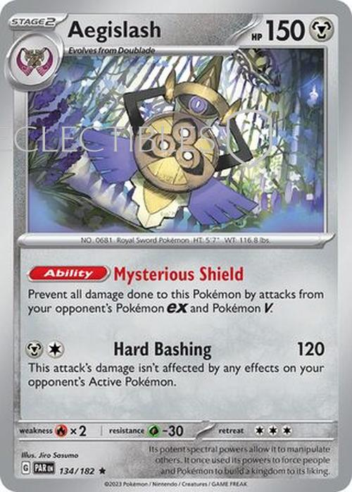 Pokemon Paradox Rift 134/182 Aegislash Holo