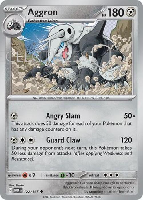 Pokemon Twilight Masquerade 122/167 Aggron  Reverse Holo