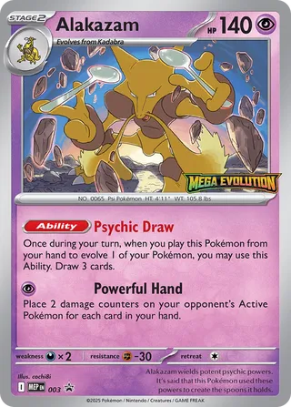 Pokemon Mega Evolutions Promo 003 Alakazam 