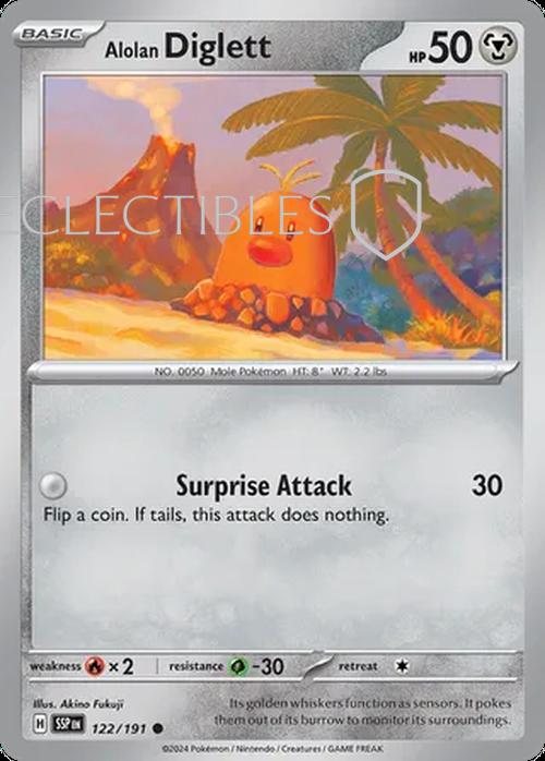 Pokemon Surging Sparks 122/191 Alolan Diglett  Reverse Holo
