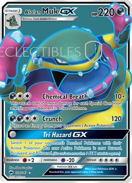 Pokemon Burning Shadows 138/147 Alolan MukGX Reverse Holo