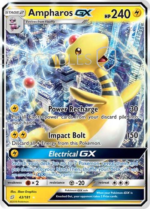 Pokemon Team up 043/181 Ampharos GX Reverse Holo