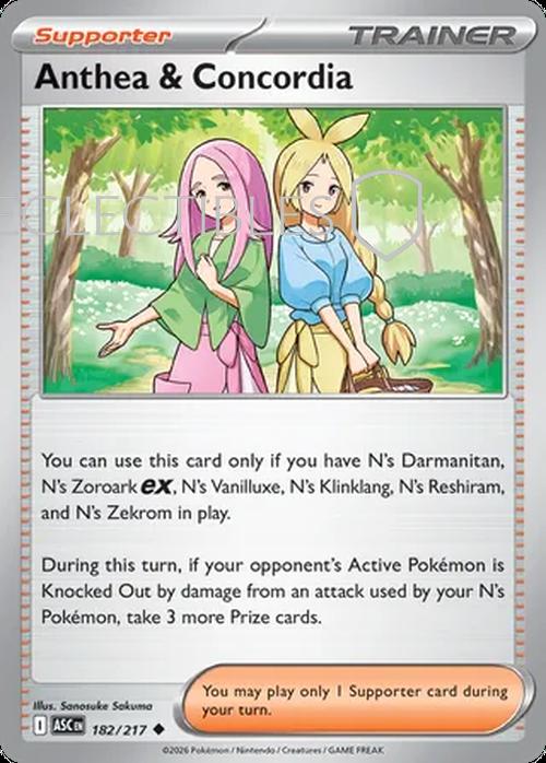 Pokemon Ascended Heroes 182/217 Anthea & Concordia  Reverse Holo