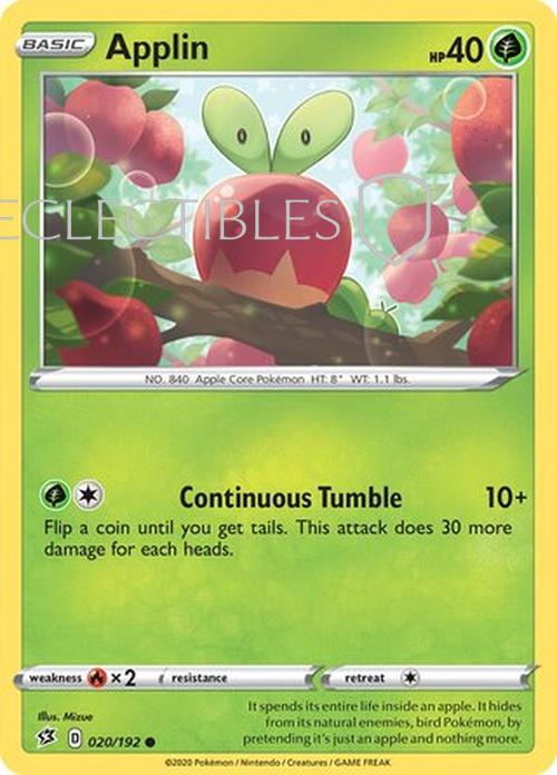 Pokemon Rebel Clash 020/192 Applin  Reverse Holo