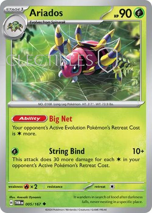 Pokemon Twilight Masquerade 005/167 Ariados  Reverse Holo