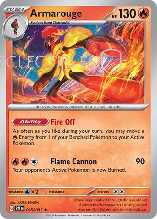 Pokemon Paldean Fates 015/91 Armarouge Holo