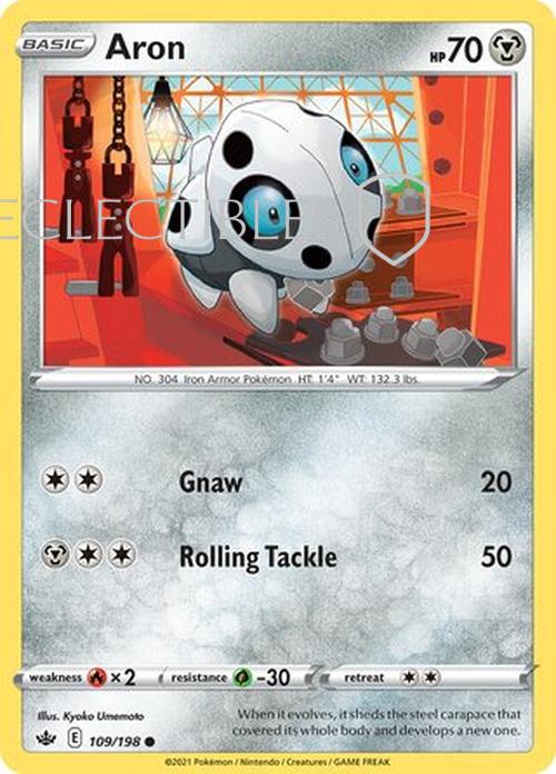 Pokemon Chilling reign 109/198 Aron  Reverse Holo
