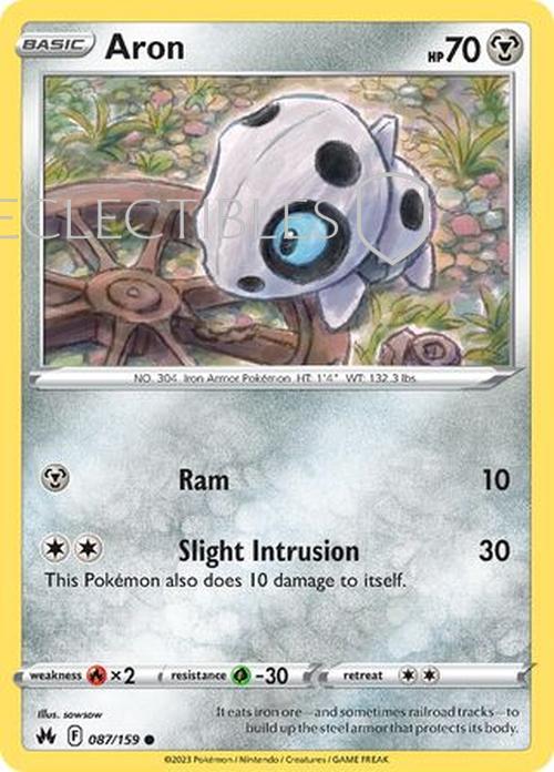 Pokemon Crown Zenith 087/159 Aron  Reverse Holo