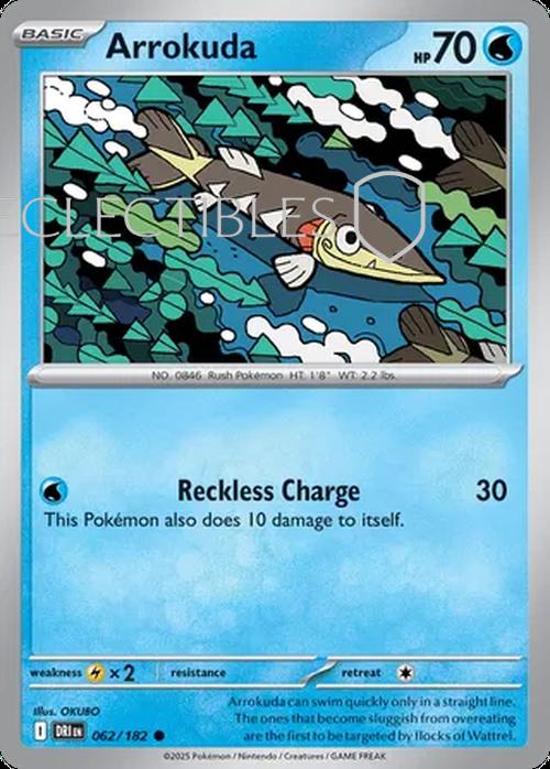 Pokemon Destined Rivals 062/182 Arrokuda  Reverse Holo
