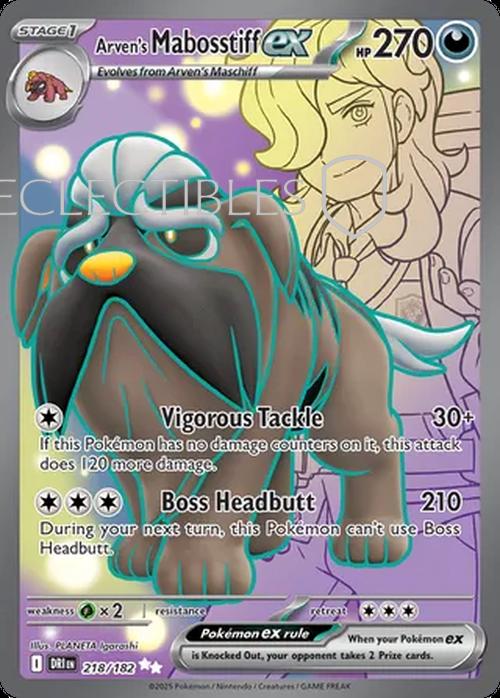 Pokemon Destined Rivals 218/182 Arvens Mabosstiff ex