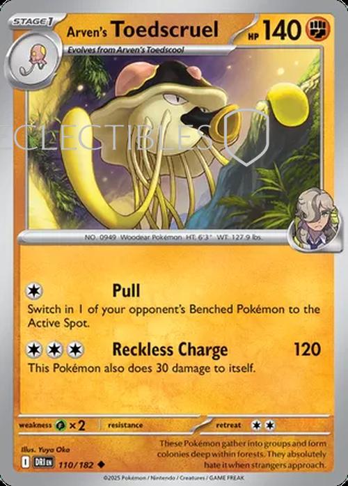 Pokemon Destined Rivals 110/182 Arvens Toedscruel  Reverse Holo