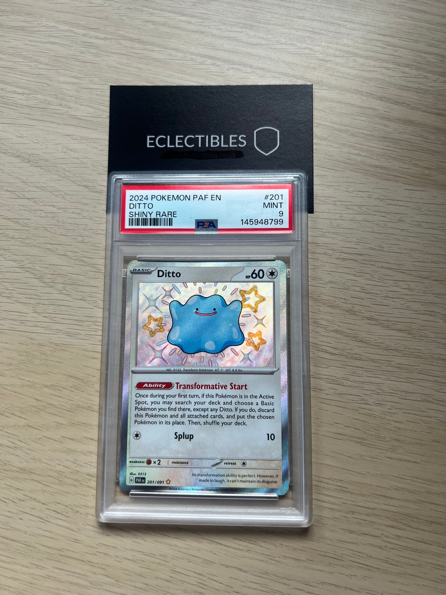 PSA 9 Pokemon Paldean Fates 201/91 Ditto
