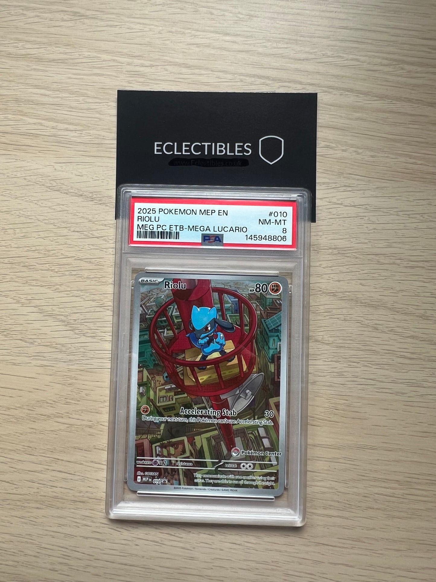 Pokemon Mega Evolutions Promo 010 Riolu PSA 8 Pokemon Center