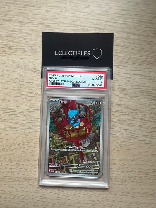 Pokemon Mega Evolutions Promo 010 Riolu PSA 8 Pokemon Center