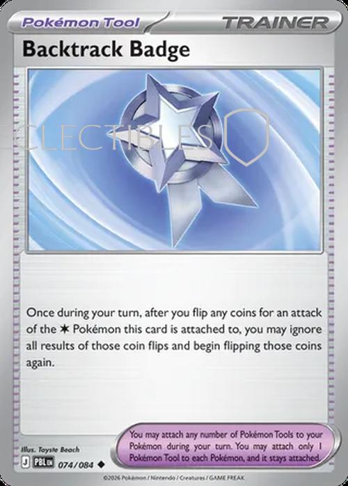 Pokemon pitch black 074/84 Backtrack Badge  Reverse Holo