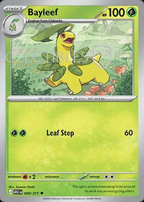 Pokemon Ascended Heroes 009/217 Bayleef  Reverse Holo