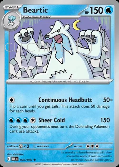 Pokemon Black Bolt 026/086 Beartic Holo