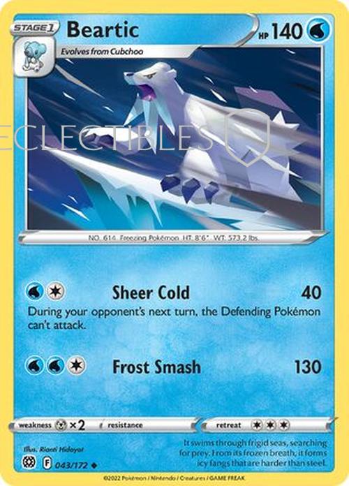 Pokemon Brilliant Stars 043/172 Beartic  Reverse Holo