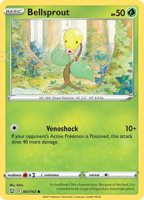 Pokemon Battle Styles 001/163 Bellsprout  Reverse Holo