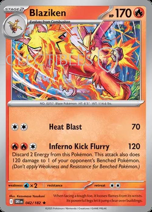 Pokemon Destined Rivals 042/182 Blaziken  Reverse Holo