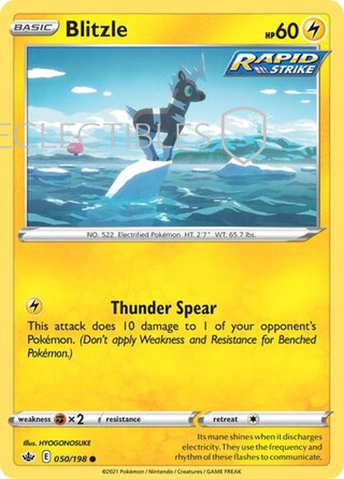 Pokemon Chilling reign 050/198 Blitzle  Reverse Holo