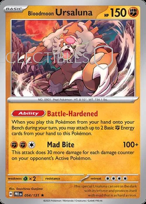 Pokemon Prismatic Evolutions 054/131 Bloodmoon Ursaluna Holo