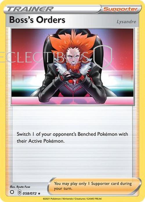 Pokemon Shining Fates 058/072 Boss's Orders Reverse Holo