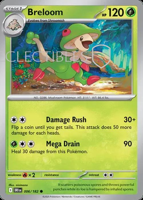 Pokemon Destined Rivals 006/182 Breloom  Reverse Holo