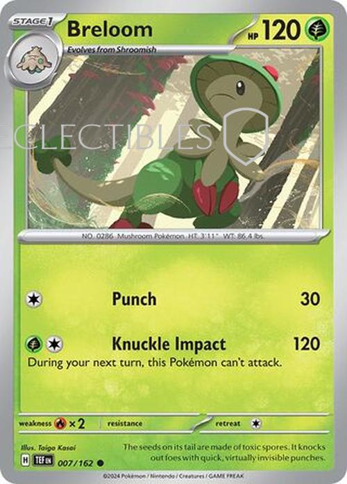 Pokemon Temporal Forces 007/162 Breloom  Reverse Holo