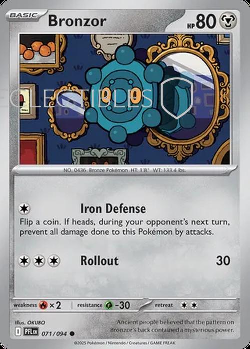 Pokemon Phantasmal Flames 071/094 Bronzor  Reverse Holo