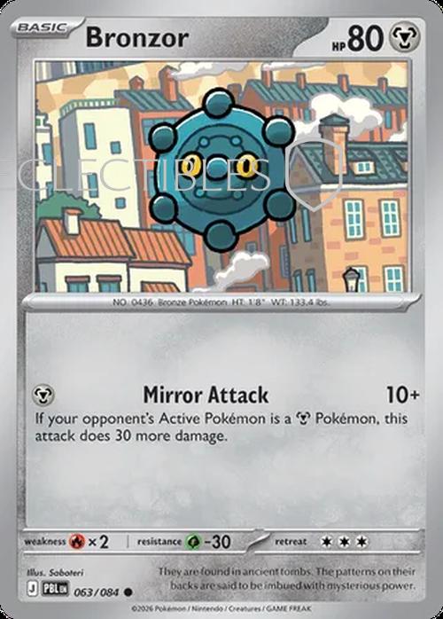 Pokemon pitch black 063/84 Bronzor  Reverse Holo