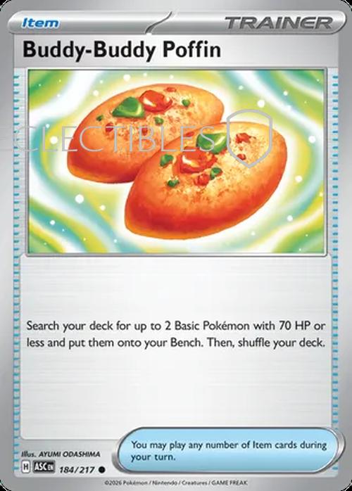 Pokemon Ascended Heroes 184/217 Buddy Buddy Poffin  Reverse Holo