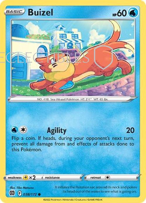 Pokemon Brilliant Stars 038/172 Buizel  Reverse Holo