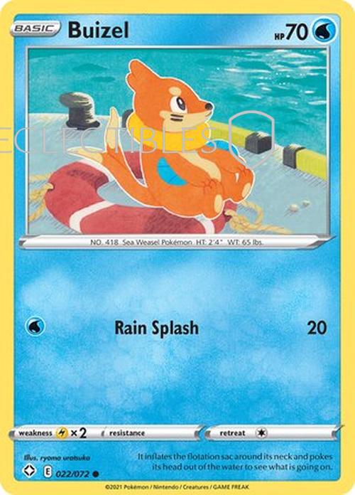Pokemon Shining Fates 022/072 Buizel  Reverse Holo